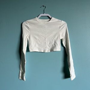 Basic White Crop Top | Long Sleeve Crop Top